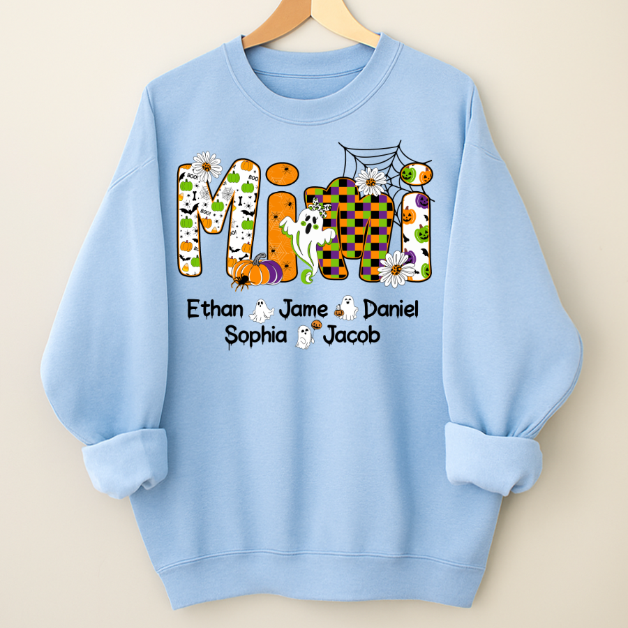 Halloween Mimi Custom Grandma And Grandkids Spooky Shirt