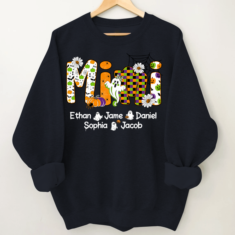 Halloween Mimi Custom Grandma And Grandkids Spooky Shirt