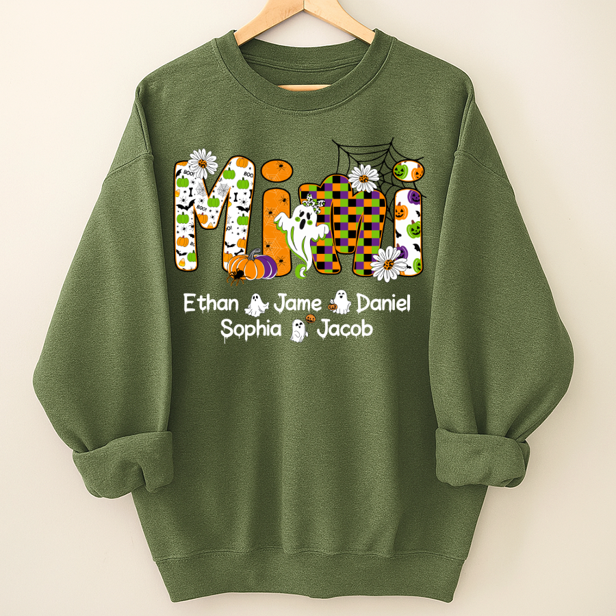 Halloween Mimi Custom Grandma And Grandkids Spooky Shirt