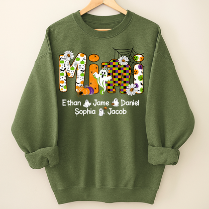 Halloween Mimi Custom Grandma And Grandkids Spooky Shirt