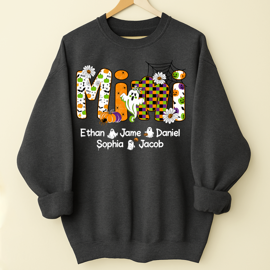 Halloween Mimi Custom Grandma And Grandkids Spooky Shirt