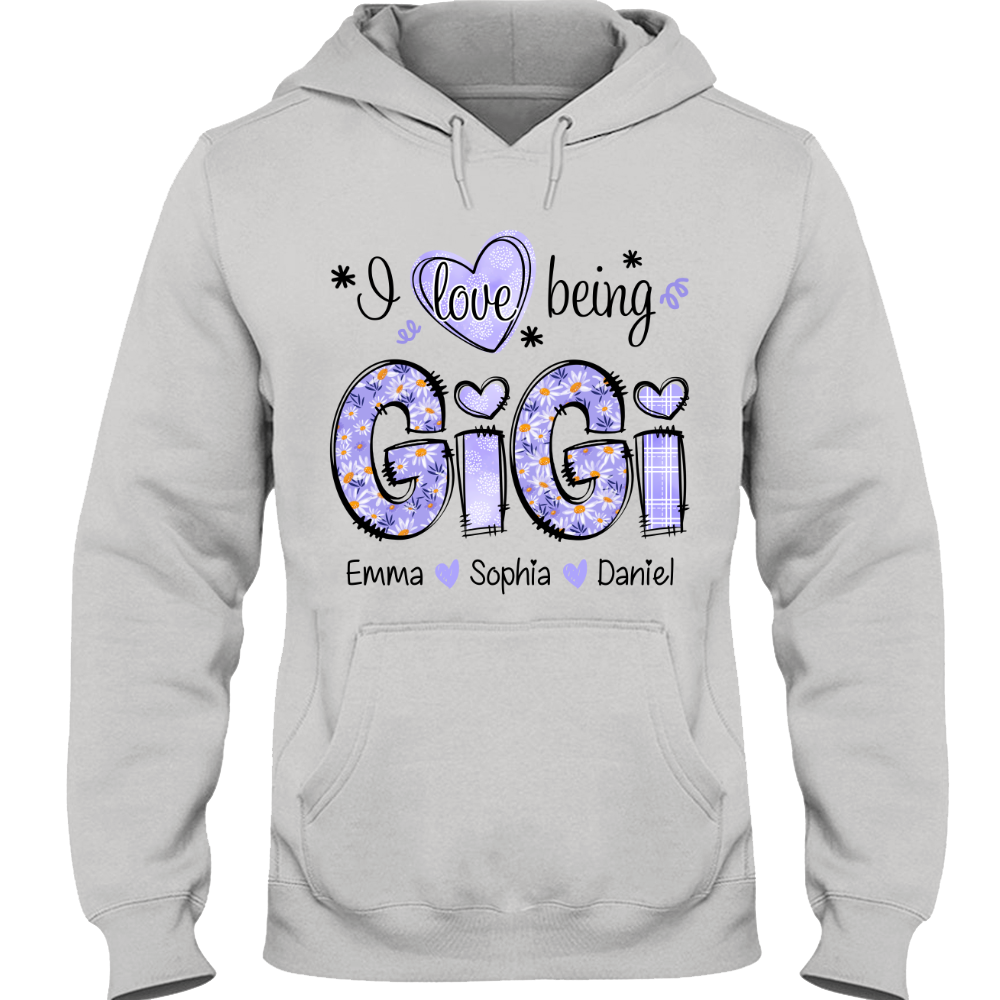 I Love Being Gigi Daisy Purple With Grandkids Mother's Day TH Hoodie