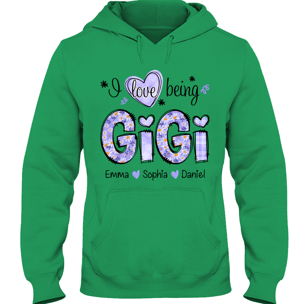 I Love Being Gigi Daisy Purple With Grandkids Mother's Day TH Hoodie