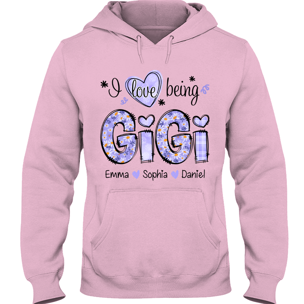 I Love Being Gigi Daisy Purple With Grandkids Mother's Day TH Hoodie