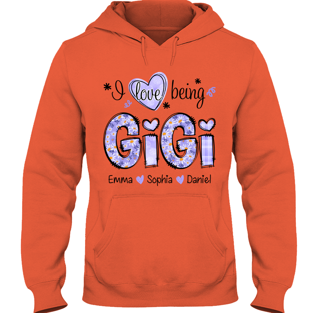 I Love Being Gigi Daisy Purple With Grandkids Mother's Day TH Hoodie