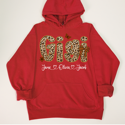 Leopard Gigi Bow Custom Grandma And Grandkids Shirt