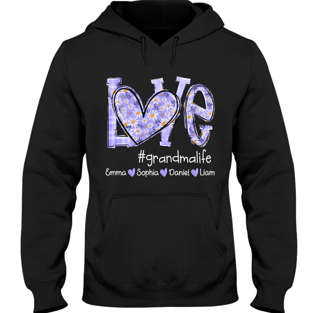 Love Daisy Purple Grandma Life With Kids TH Hoodie