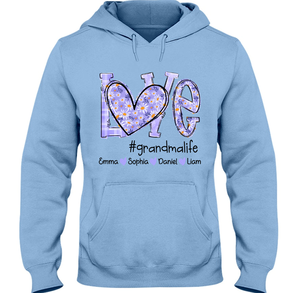 Love Daisy Purple Grandma Life With Kids TH Hoodie
