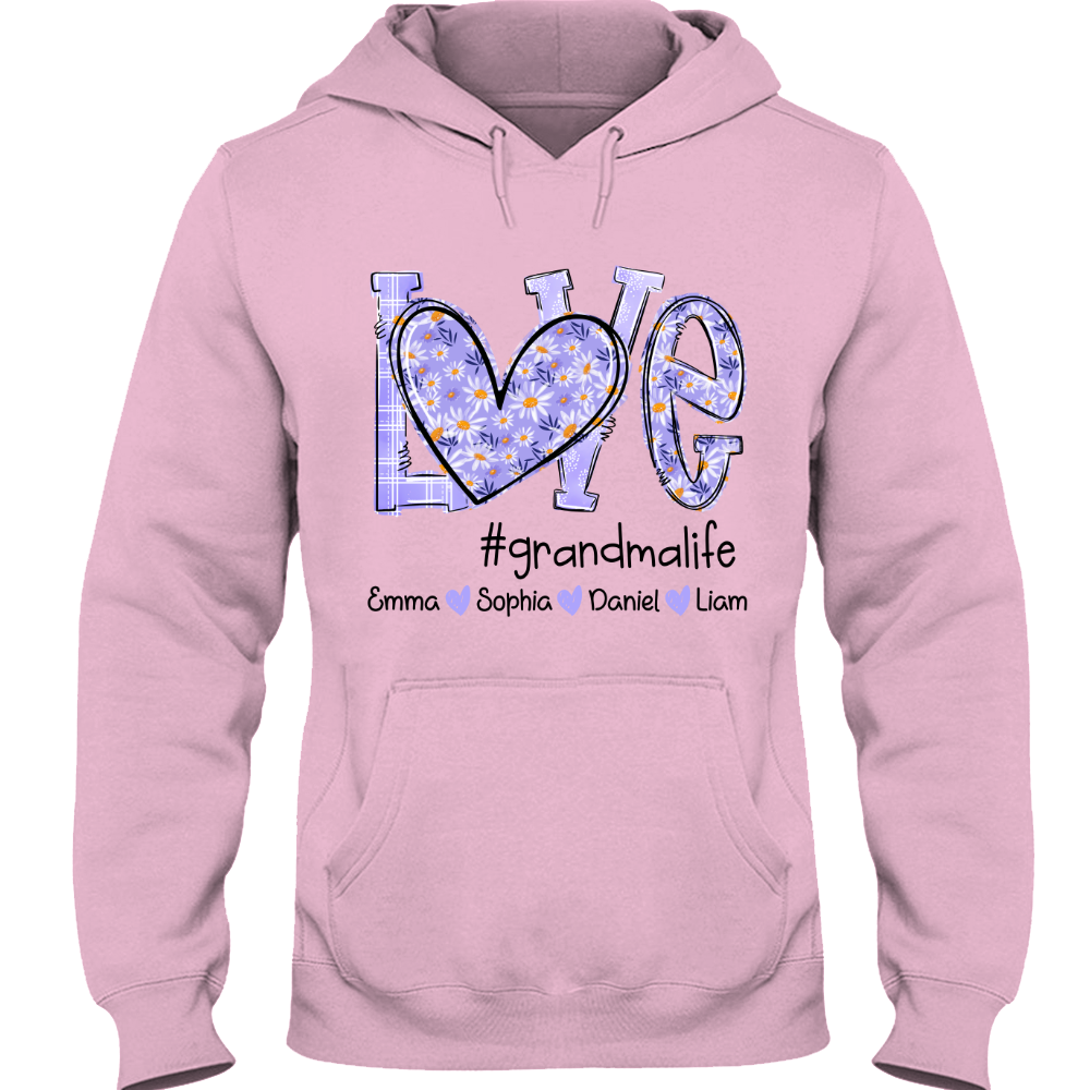 Love Daisy Purple Grandma Life With Kids TH Hoodie