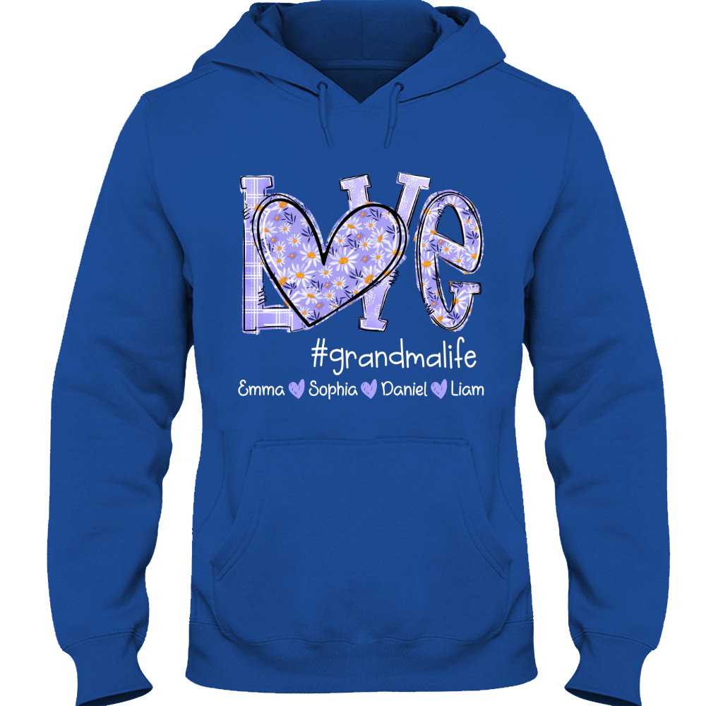 Love Daisy Purple Grandma Life With Kids TH Hoodie