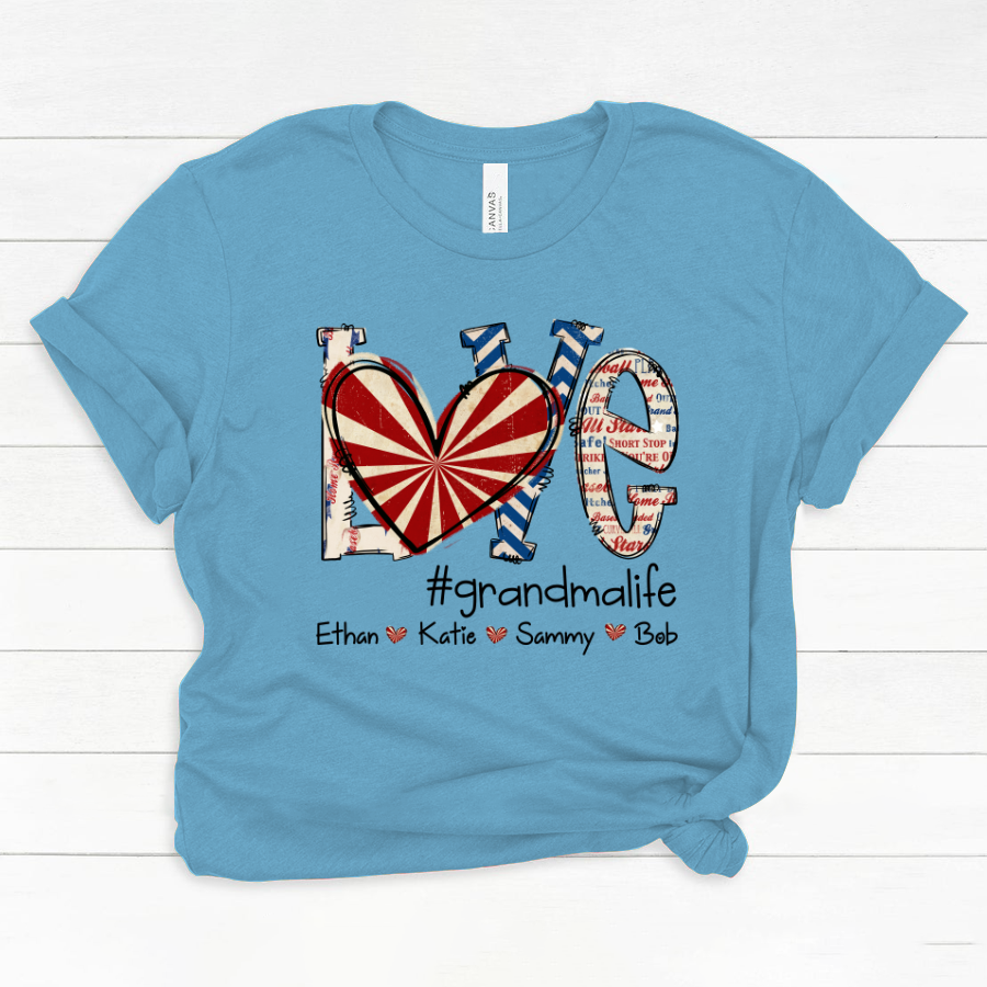 Love Grandma Baseball  And Grandkids, Love Baseball Grandma Iron On Classic Canvas