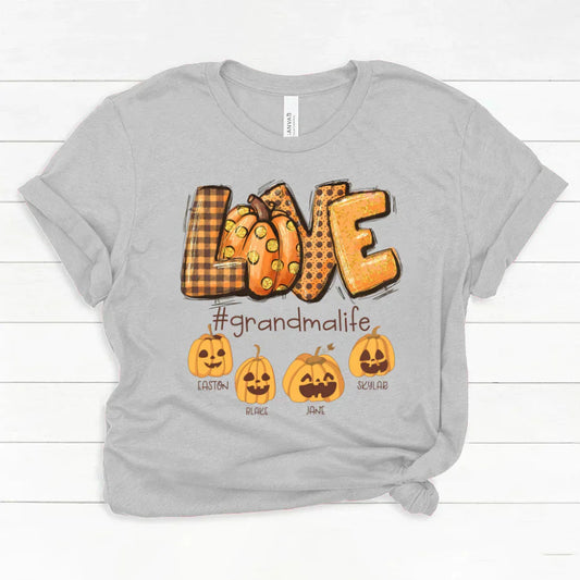 Love Grandma Life Autumn Pumpkins Classic Canvas