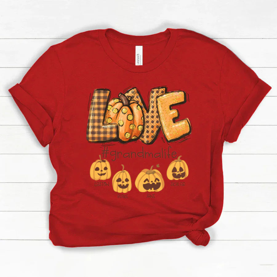Love Grandma Life Autumn Pumpkins Classic Canvas