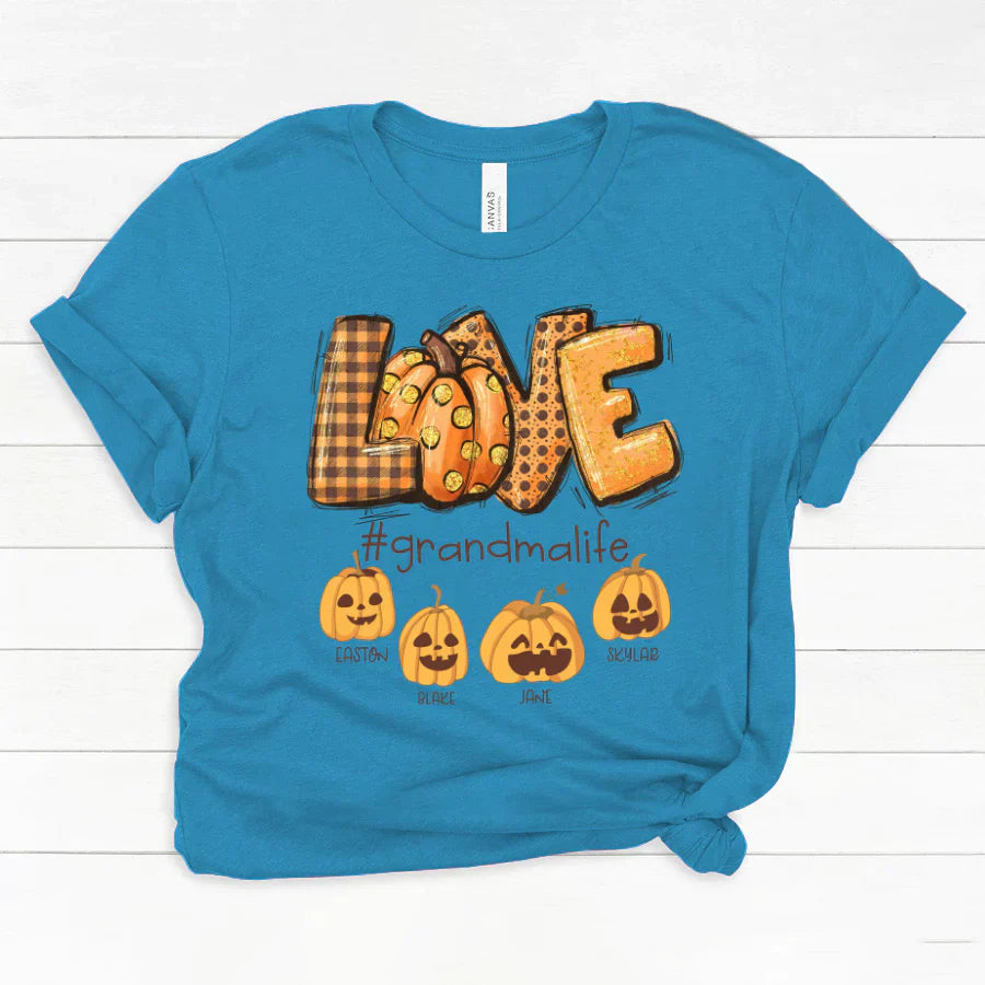 Love Grandma Life Autumn Pumpkins Classic Canvas