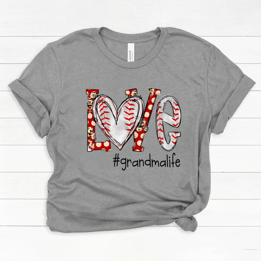 Love Grandma Life Baseball Heart Classic Canvas