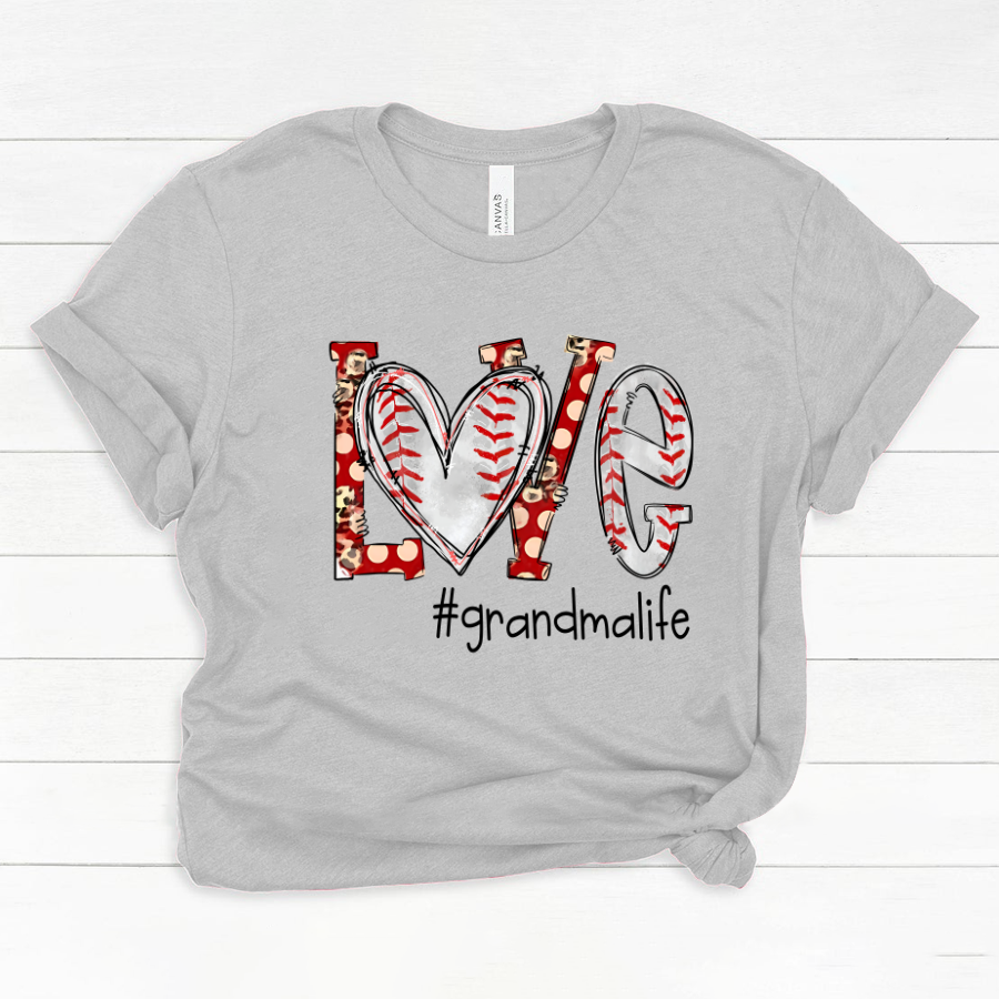 Love Grandma Life Baseball Heart Classic Canvas