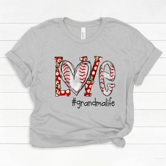 Love Grandma Life Baseball Heart Classic Canvas