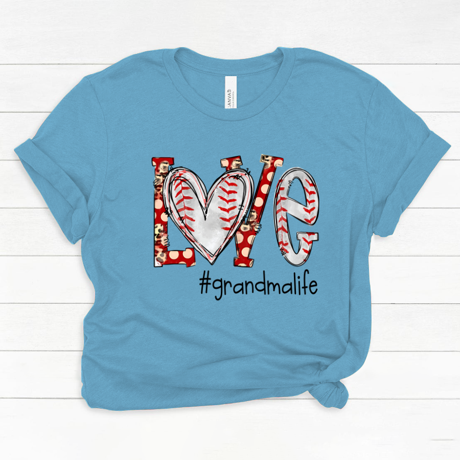 Love Grandma Life Baseball Heart Classic Canvas