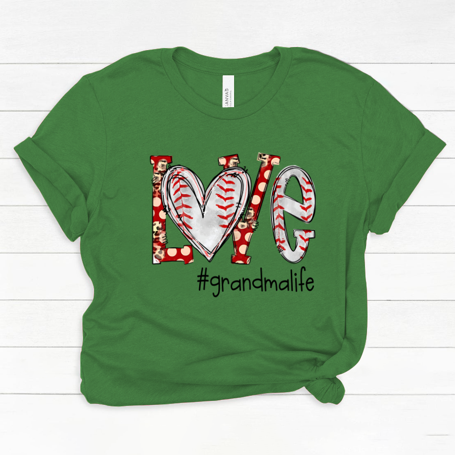 Love Grandma Life Baseball Heart Classic Canvas