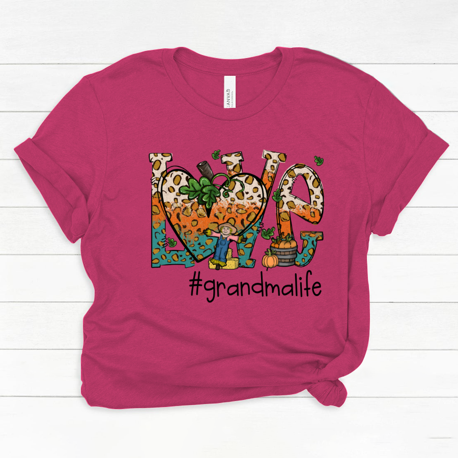 Love Grandmalife Leopard Leaves Pumpkin Classic Canvas