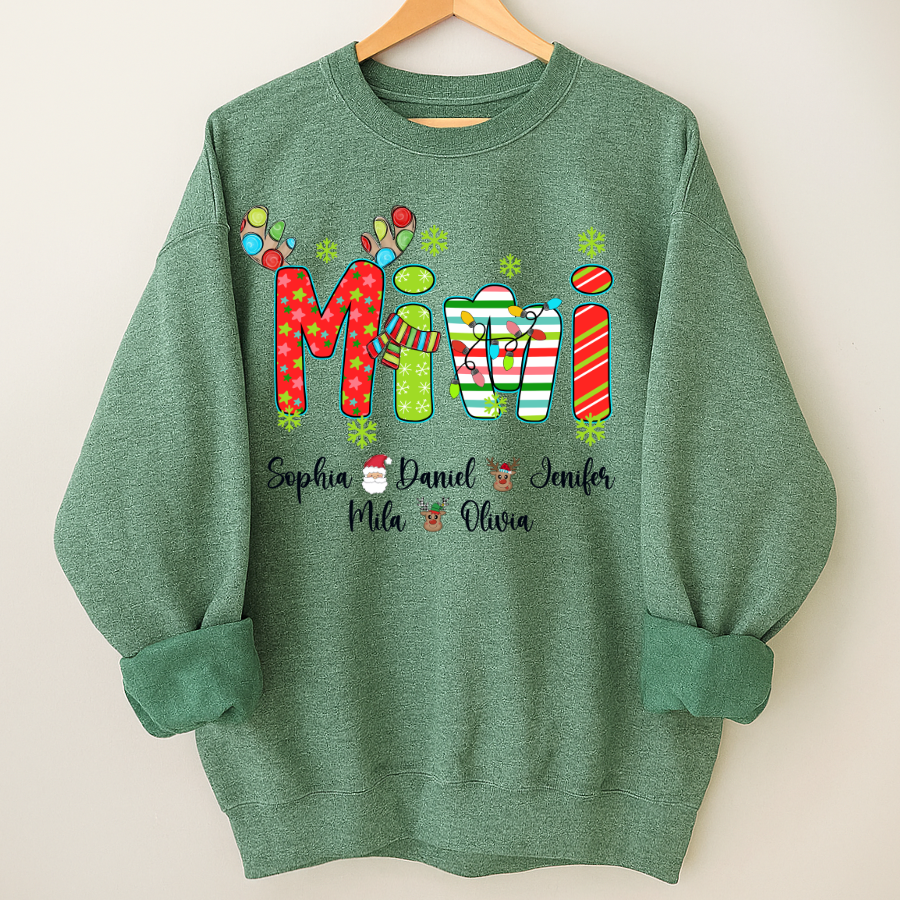 Merry Christmas Mimi Custom Grandma And Grandkids Shirt