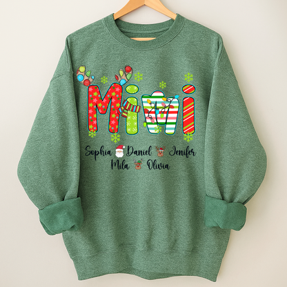 Merry Christmas Mimi Custom Grandma And Grandkids Shirt