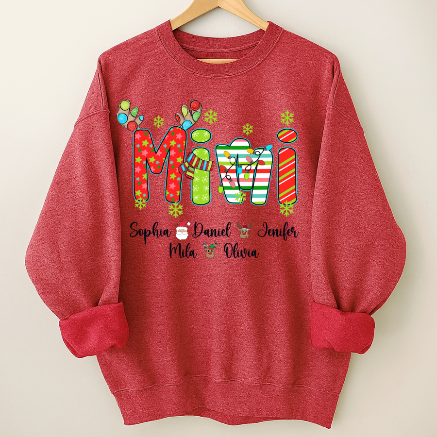 Merry Christmas Mimi Custom Grandma And Grandkids Shirt