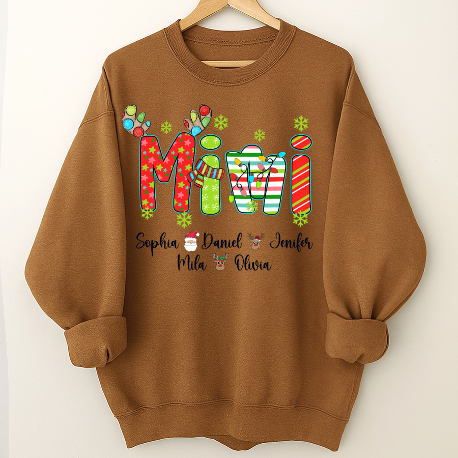 Merry Christmas Mimi Custom Grandma And Grandkids Shirt