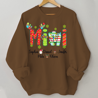Merry Christmas Mimi Custom Grandma And Grandkids Shirt