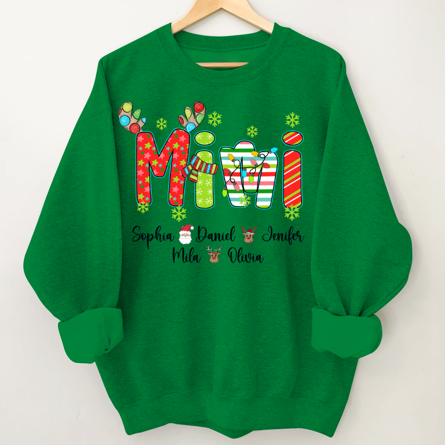 Merry Christmas Mimi Custom Grandma And Grandkids Shirt