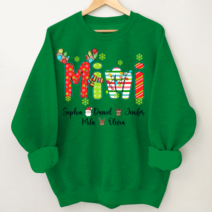 Merry Christmas Mimi Custom Grandma And Grandkids Shirt