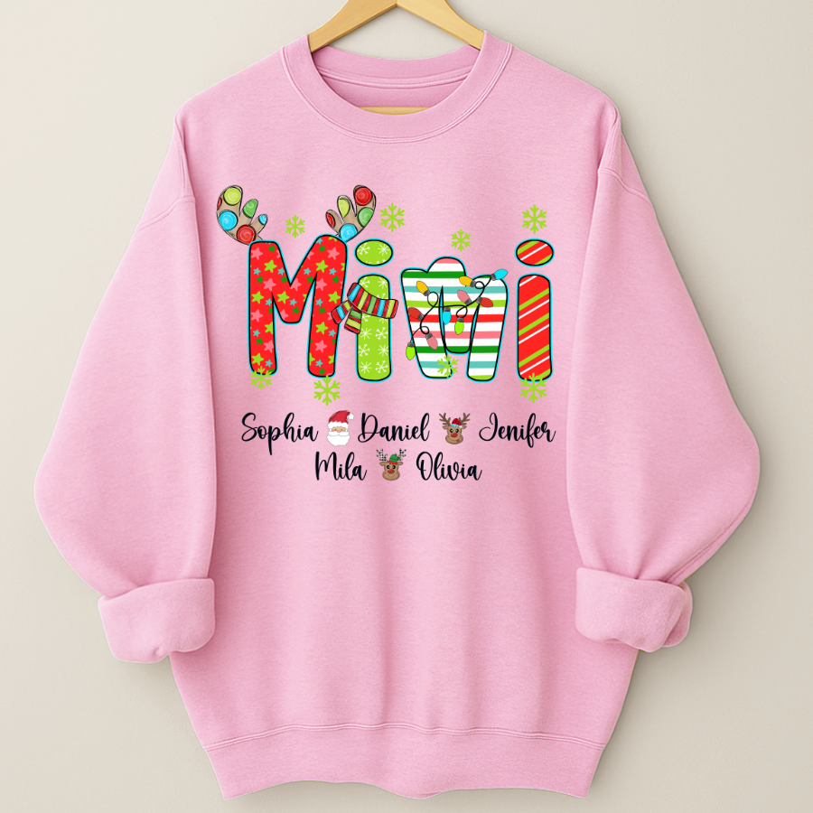 Merry Christmas Mimi Custom Grandma And Grandkids Shirt
