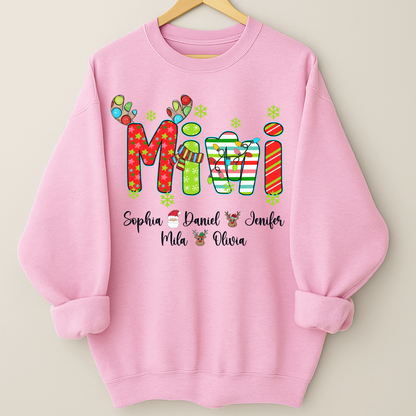 Merry Christmas Mimi Custom Grandma And Grandkids Shirt