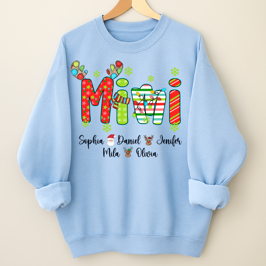 Merry Christmas Mimi Custom Grandma And Grandkids Shirt