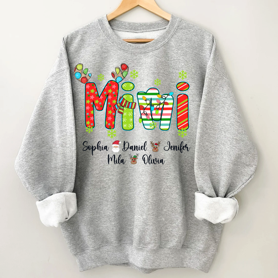 Merry Christmas Mimi Custom Grandma And Grandkids Shirt