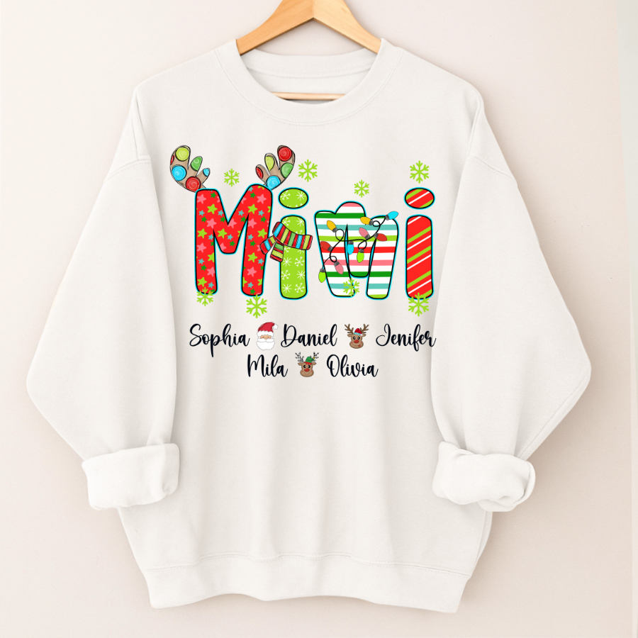 Merry Christmas Mimi Custom Grandma And Grandkids Shirt