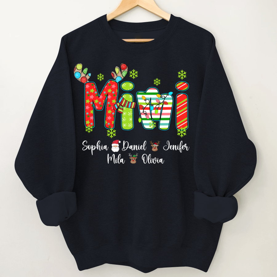 Merry Christmas Mimi Custom Grandma And Grandkids Shirt