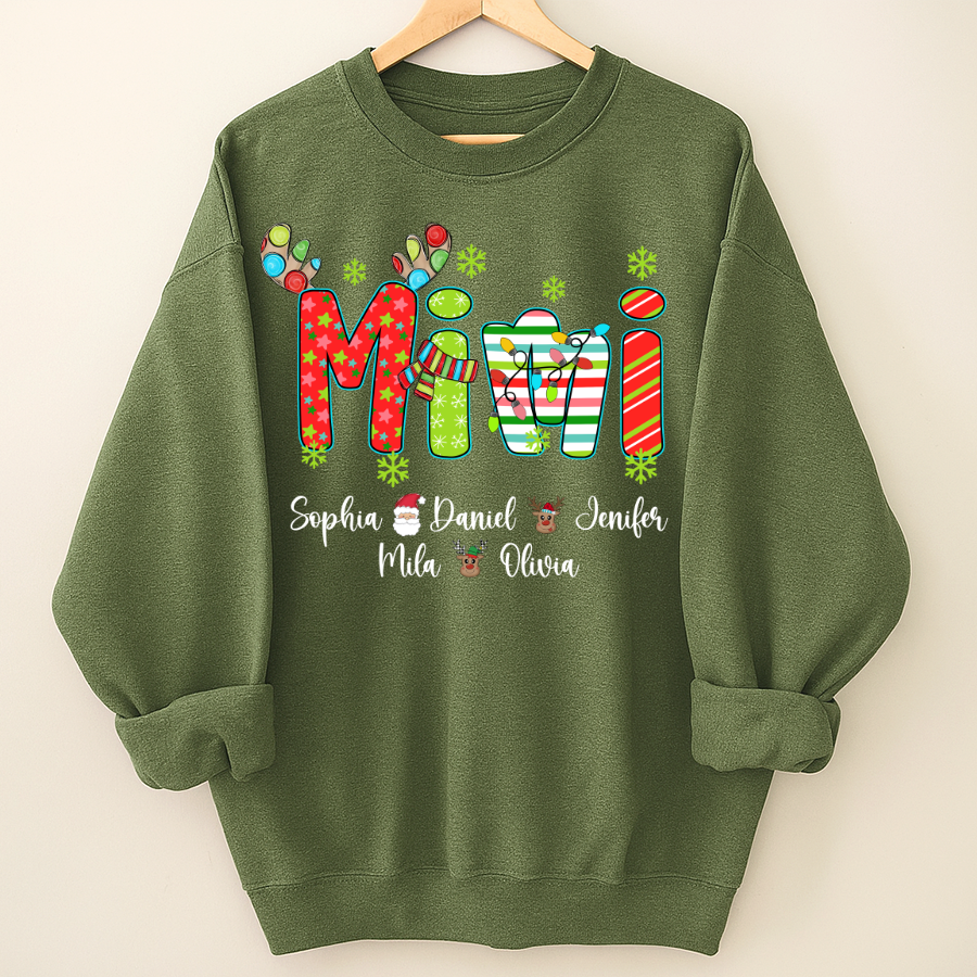 Merry Christmas Mimi Custom Grandma And Grandkids Shirt