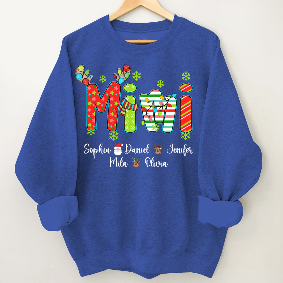 Merry Christmas Mimi Custom Grandma And Grandkids Shirt