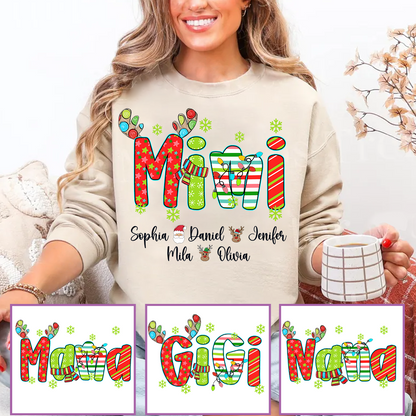 Merry Christmas Mimi Custom Grandma And Grandkids Shirt
