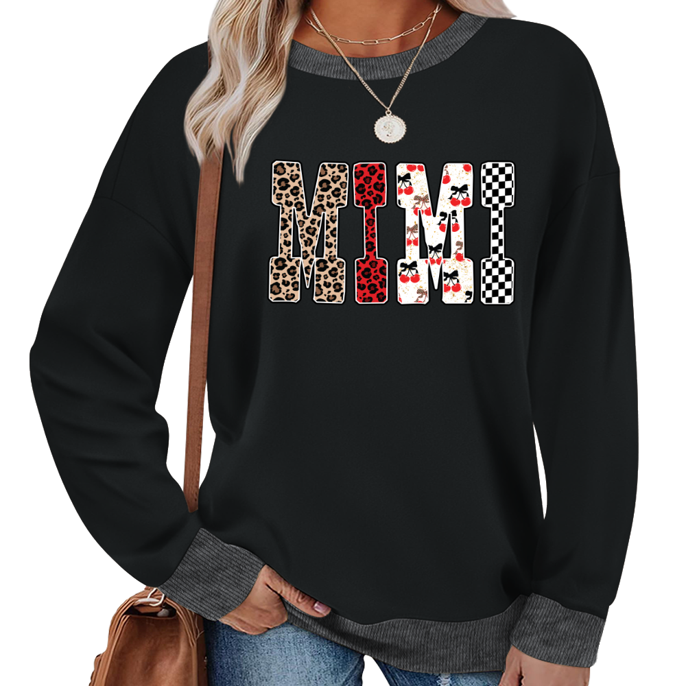 Trendy Mama Mini Nana Leopard Checker Cherry Letters Personalized Gift Shirt
