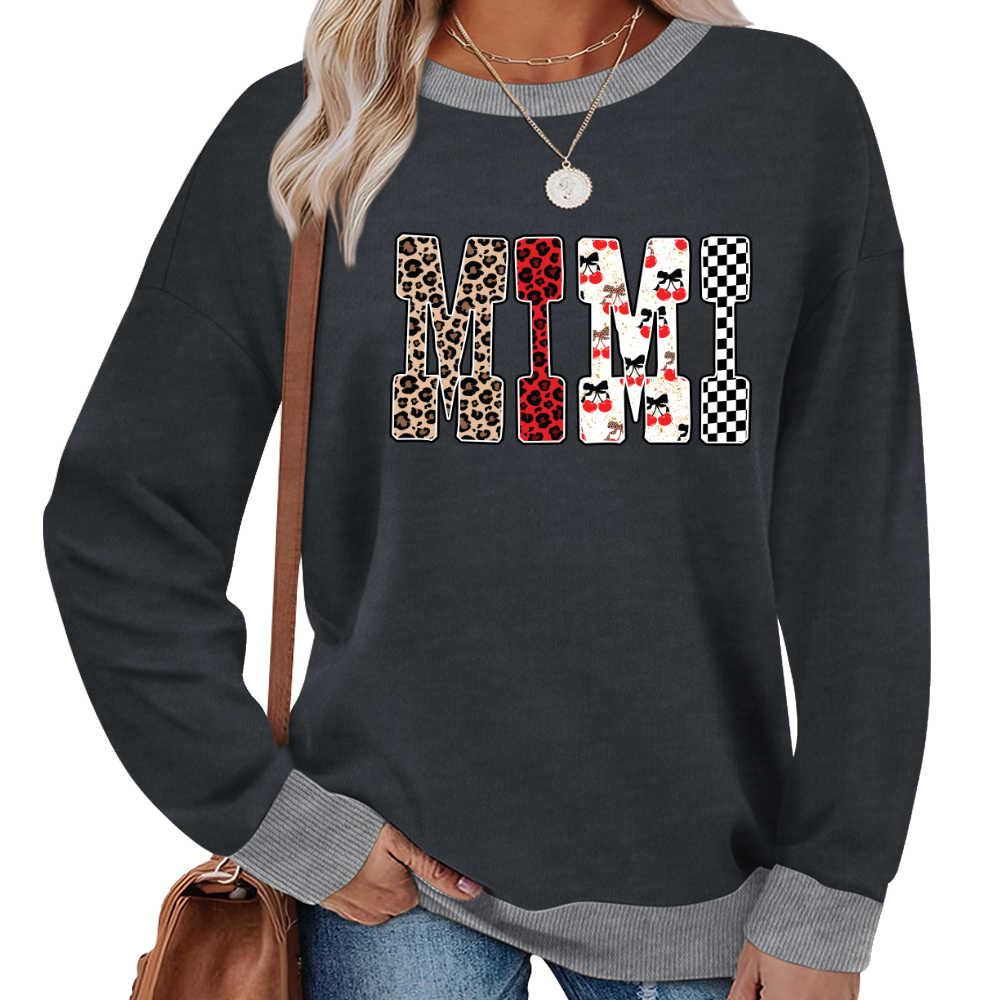 Trendy Mama Mini Nana Leopard Checker Cherry Letters Personalized Gift Shirt
