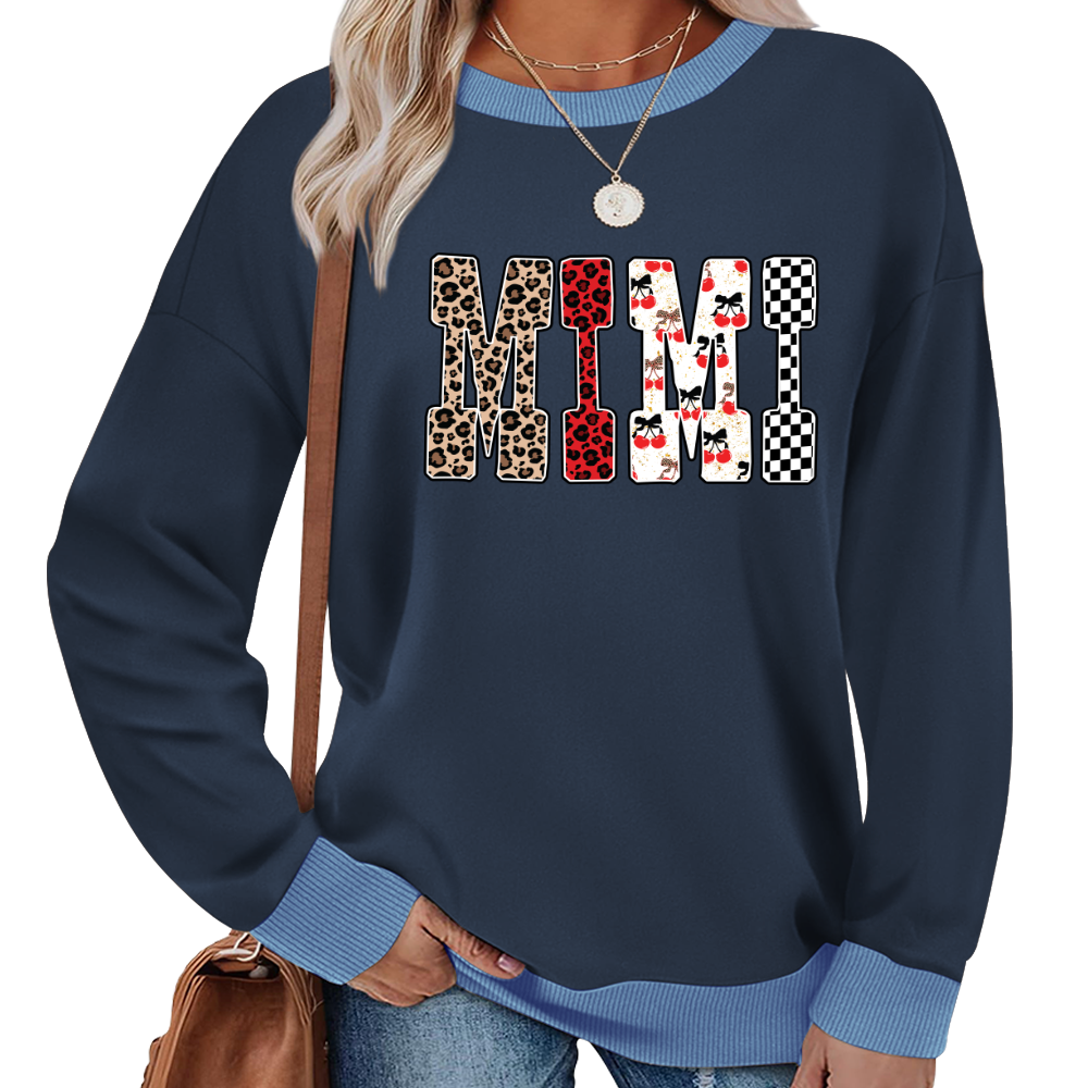 Trendy Mama Mini Nana Leopard Checker Cherry Letters Personalized Gift Shirt