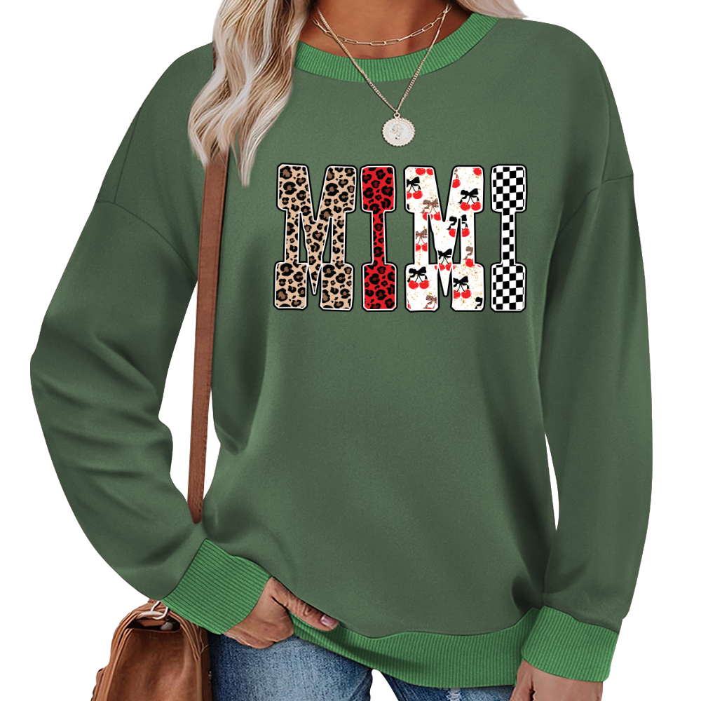 Trendy Mama Mini Nana Leopard Checker Cherry Letters Personalized Gift Shirt