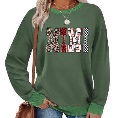 Trendy Mama Mini Nana Leopard Checker Cherry Letters Personalized Gift Shirt
