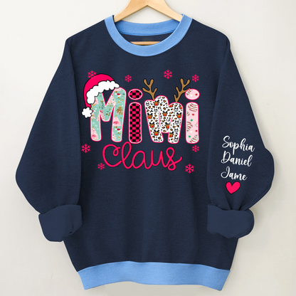 Mimi Claus Personalized Mimi Nana Grandma and Grandkids Christmas Gift Shirt