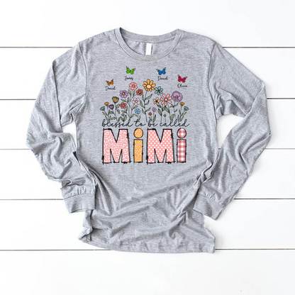 Mimi Floral And Butterfly Custom Mimi And Grandkids Gift For Mothers Day