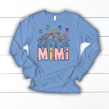 Mimi Floral And Butterfly Custom Mimi And Grandkids Gift For Mothers Day