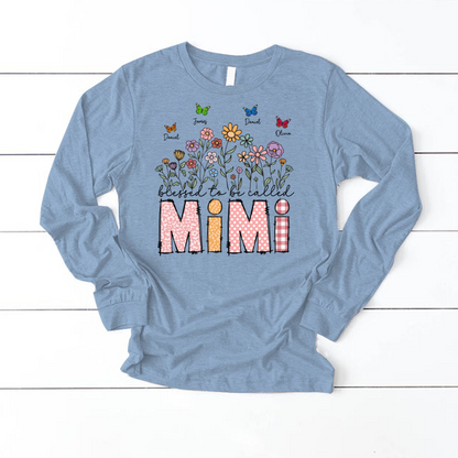 Mimi Floral And Butterfly Custom Mimi And Grandkids Gift For Mothers Day