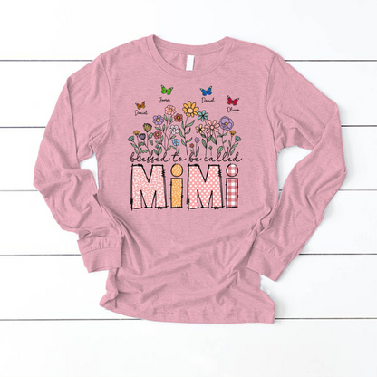 Mimi Floral And Butterfly Custom Mimi And Grandkids Gift For Mothers Day